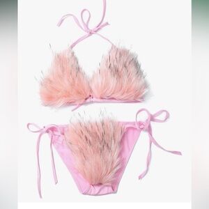 Fox fur bikini cheeky Dollbaby Barbie playboy cabaret burlesque burning man